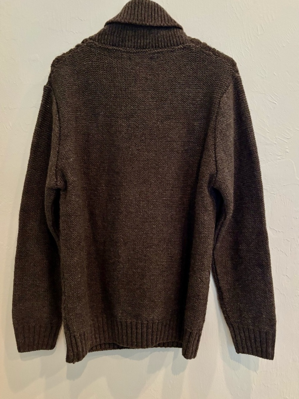 Quiet Luxury Wool Cableknit Fishermans Sweater Italy Paolo Mondo Brown Men's M - Picture 4 of 7